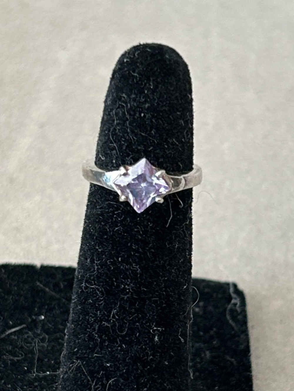 Sterling Silver Ring with Light Purple Gemstone